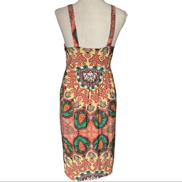 INC International Concepts Orange/Green/Yellow Printed Summer Dress Sz M - Picture 3 of 14